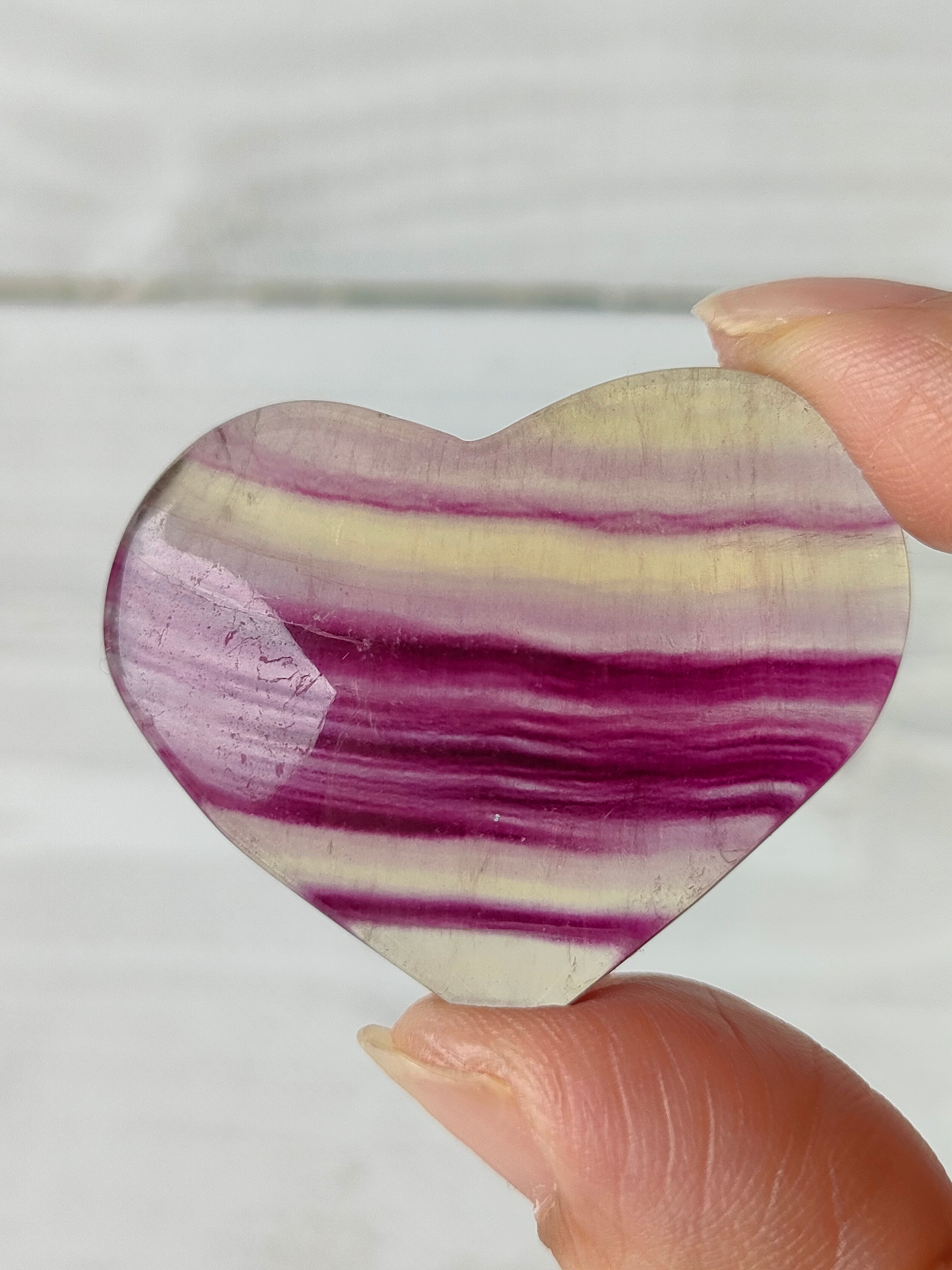 イエローパープルフローライト ハート