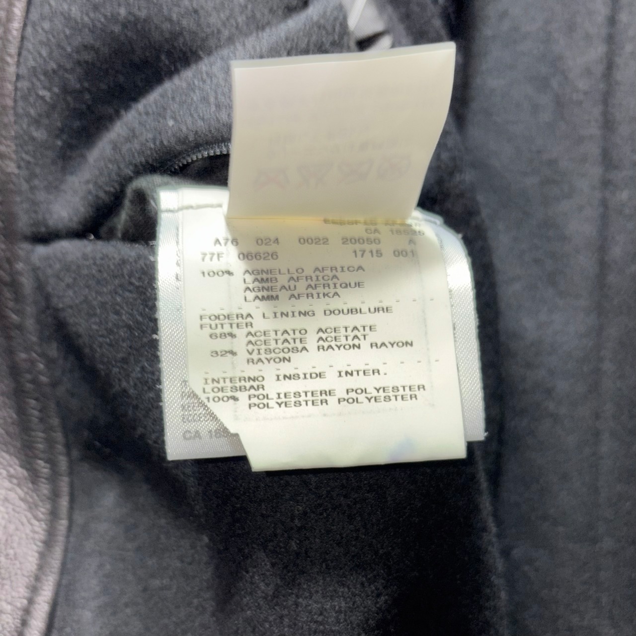 EMPORIO ARMANI black leather coat