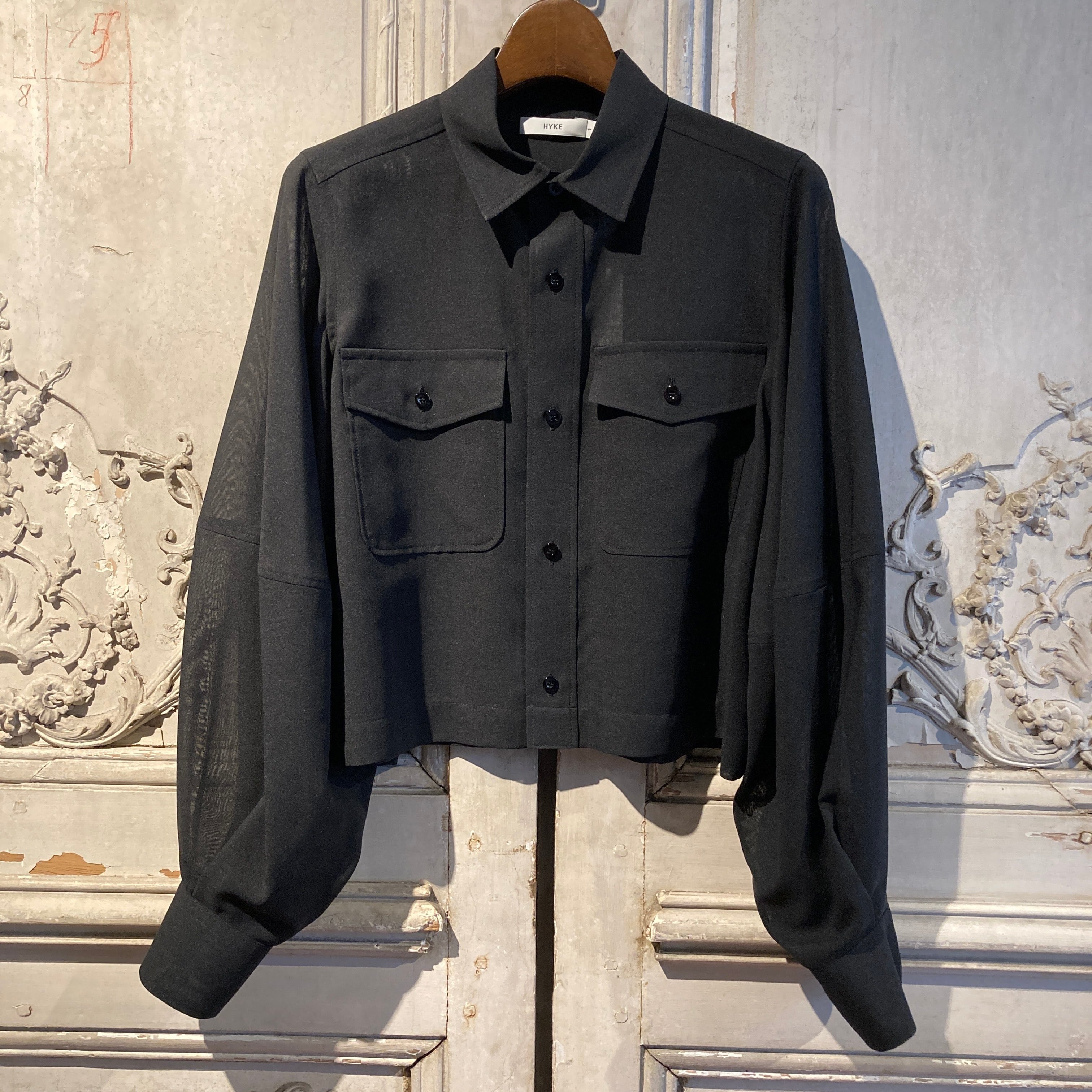 HYKE【ハイク】 T/W VOILE BALLOON SLEEVE CROPPED SHIRT (15257