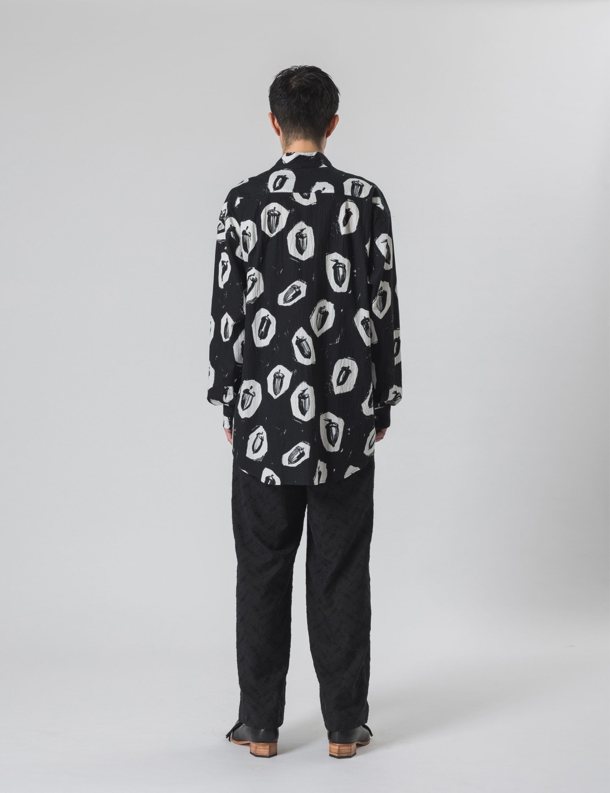 Sasquatchfabrix. WA-NECK BIG L/S SHIRT(DONGURI) 22SS-SY9-003