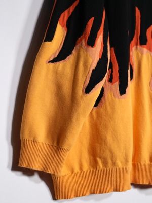 fire pattern over silhouette cotton knit