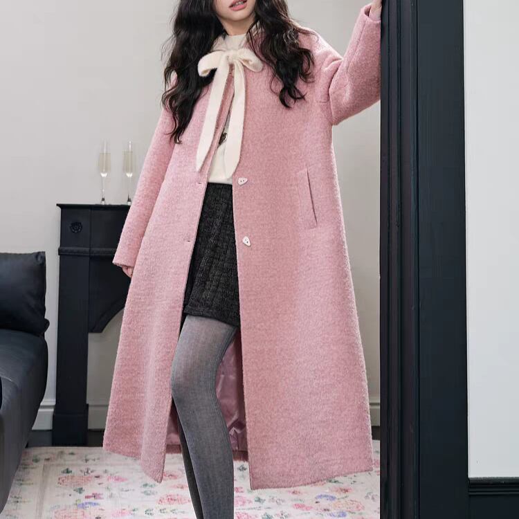 Detachable hood wool coat 00271