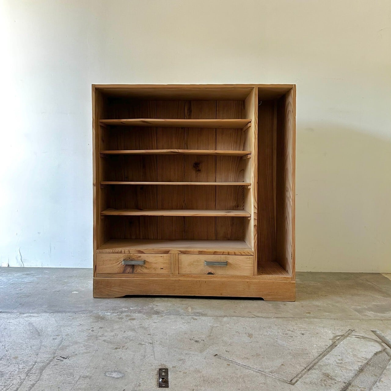 引き出し付きの棚　下駄箱　古家具　0797