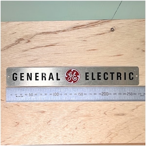 GE Stainless Steel Nameplate vtg.1