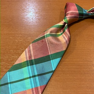 LIVERANO & LIVERANO SILK SHANTUNG CHECK TIE