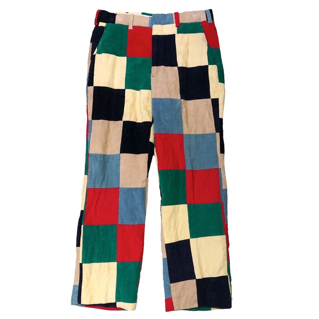 60s パッチワーク コーデュロイ スラックス パンツ 【W32.5】 | BACK