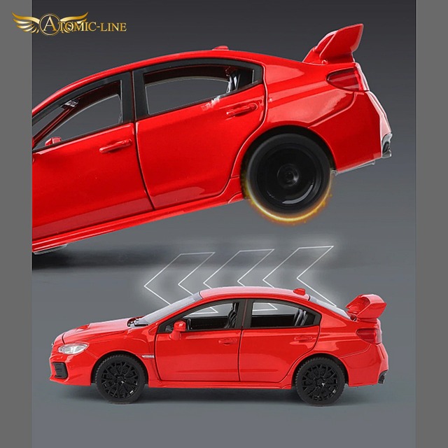 SUBARU インプレッサ STI WRX 1/32 ミニカー 全3色 ライト点灯 合金モデル 模型 ジオラマ