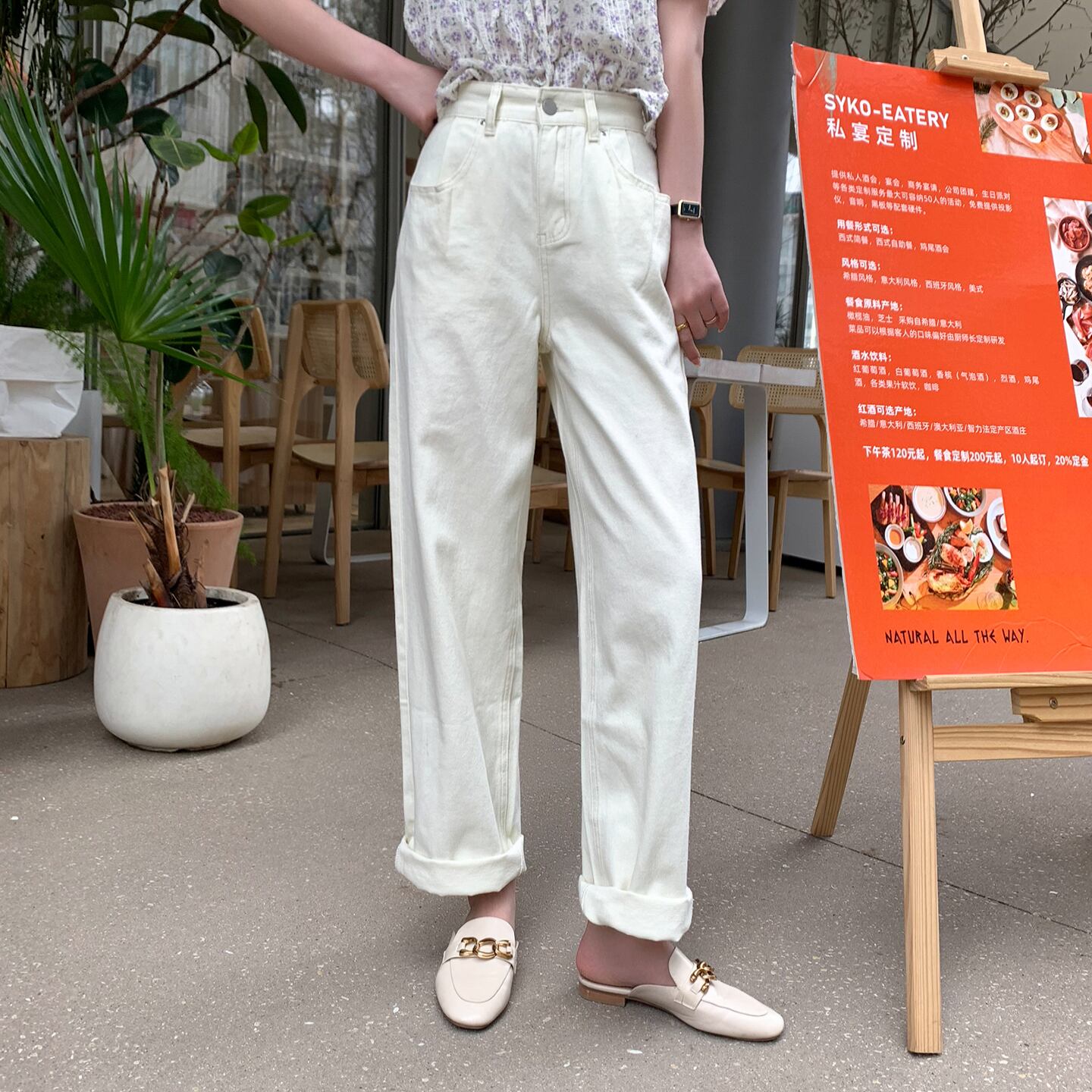 ウェストワイドレッグカジュアルパンツ レディーススタイル スプリング 春物 サマー 夏物 ワイドパンツ 6Du_Shop_Women40215326734