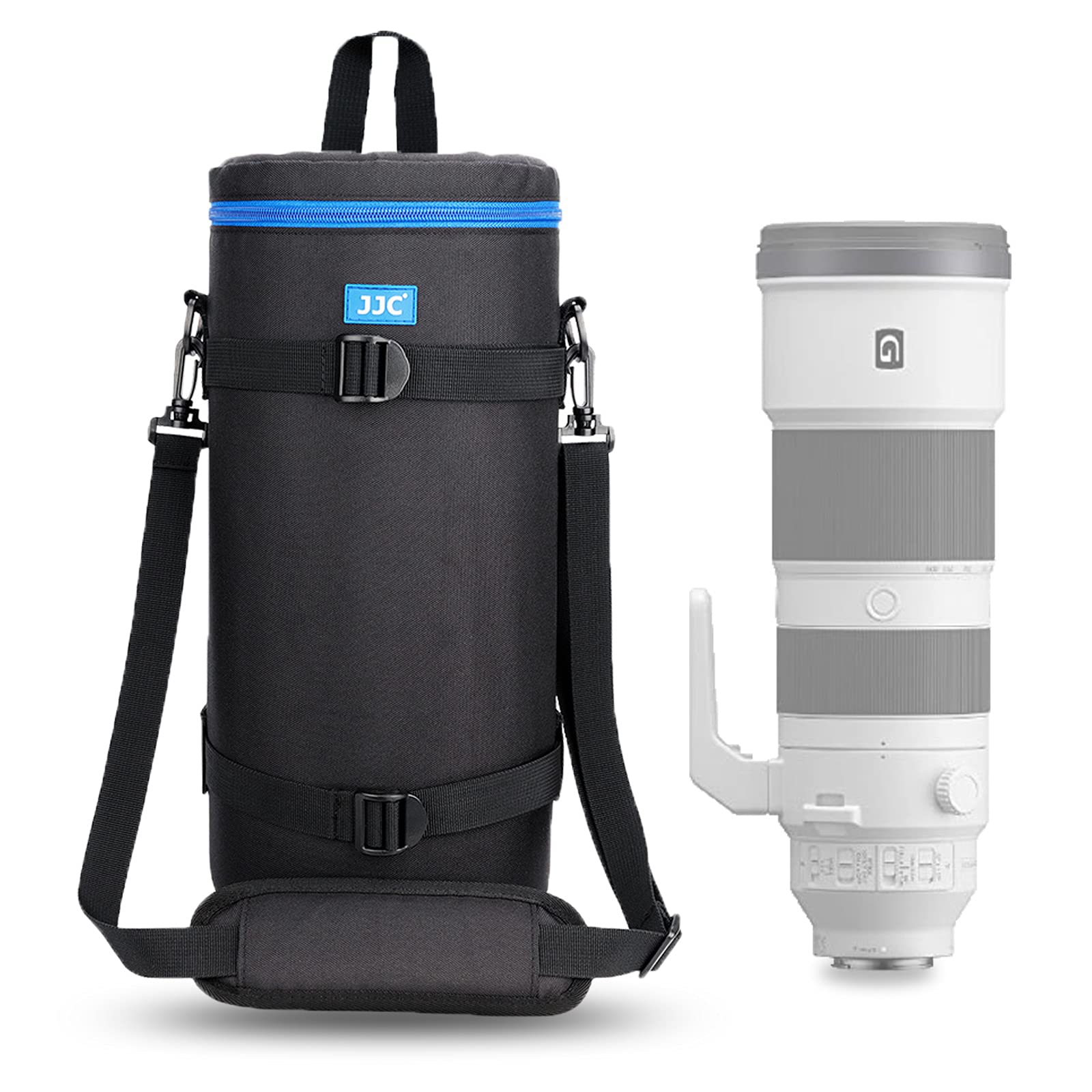 【在庫のみ】JJC 望遠レンズケース レンズポーチ ?140 x 370mm サイズ用 Sony FE 200-600mm F5.6-6.3 G OSS (SEL200600G) & Nikon Z 180-600mm f / 5.6-6.3 VR & NIKKOR Z 600mm f/6.3 VR S などのカメラレンズ ポリエステル製 撥水 耐衝撃 保護カバー 厚手 ショルダーストラップ付き
