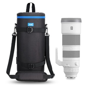 【在庫のみ】JJC 望遠レンズケース レンズポーチ ?140 x 370mm サイズ用 Sony FE 200-600mm F5.6-6.3 G OSS (SEL200600G) & Nikon Z 180-600mm f / 5.6-6.3 VR & NIKKOR Z 600mm f/6.3 VR S などのカメラレンズ ポリエステル製 撥水 耐衝撃 保護カバー 厚手 ショルダーストラップ付き