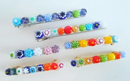 ミルフィオリヘアクリップ（またはバレッタ）