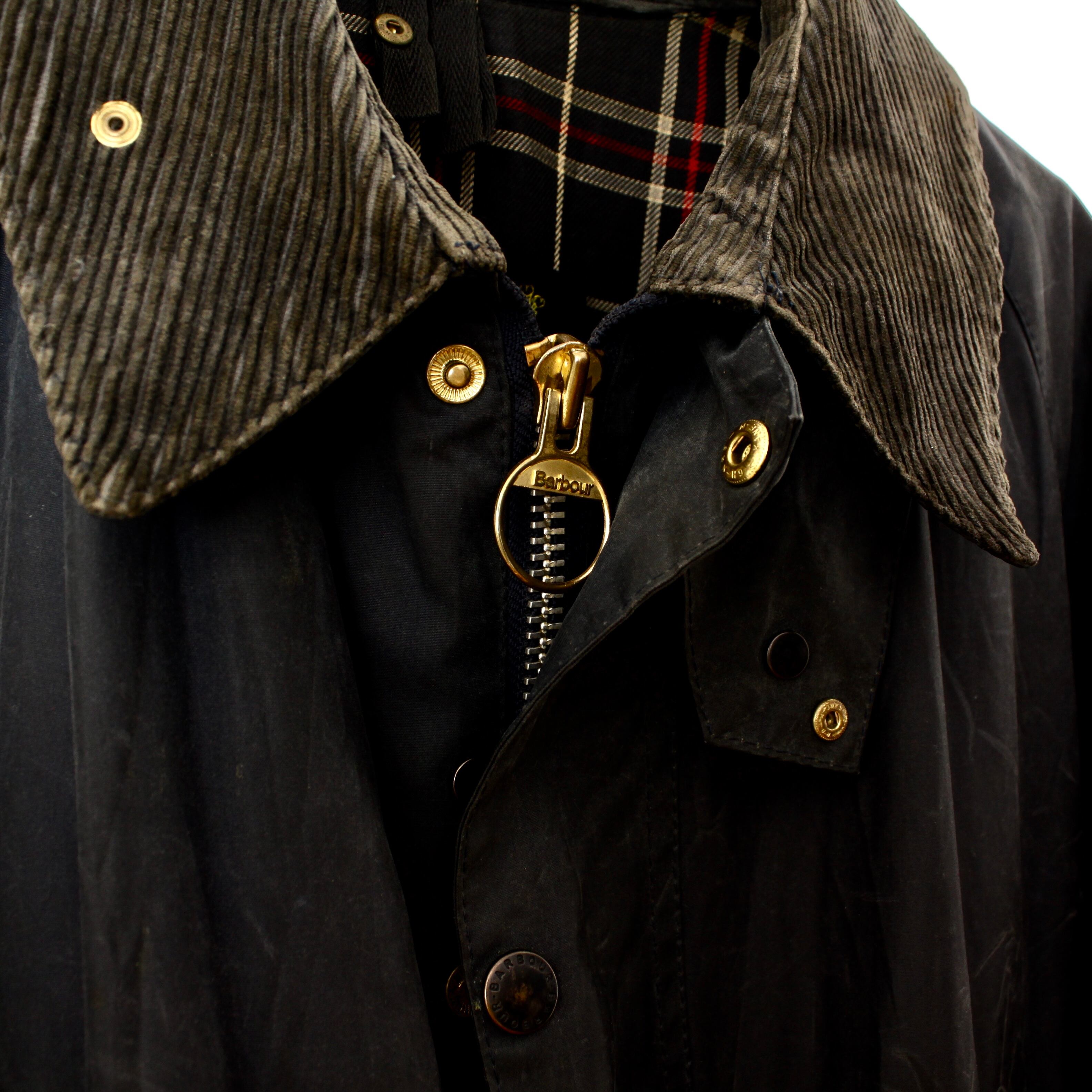 0113. 1990's barbour bedale oiled jacket ネイビー オイルド