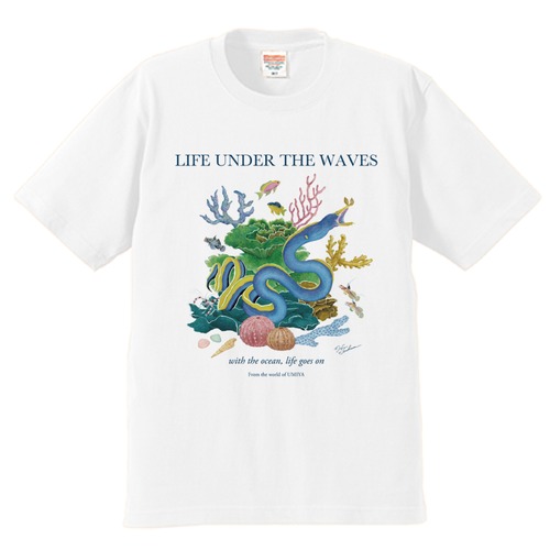 海の生きもの半袖Tシャツ（ハナヒゲウツボ）｜LIFE UNDER THE WAVES Model-13