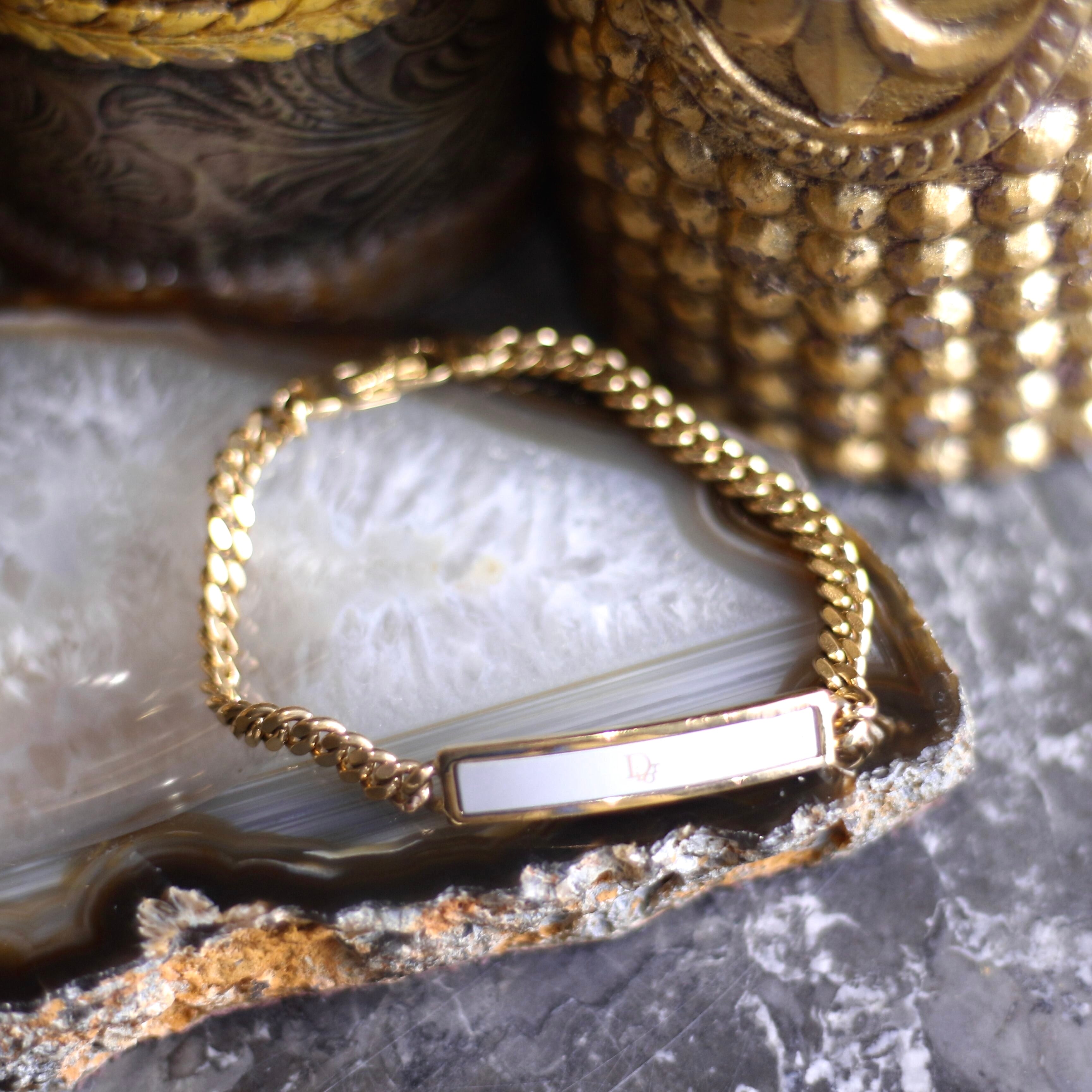 Christian Dior CHAIN LOGO PLATE ID BRACELET/クリスチャンディオール