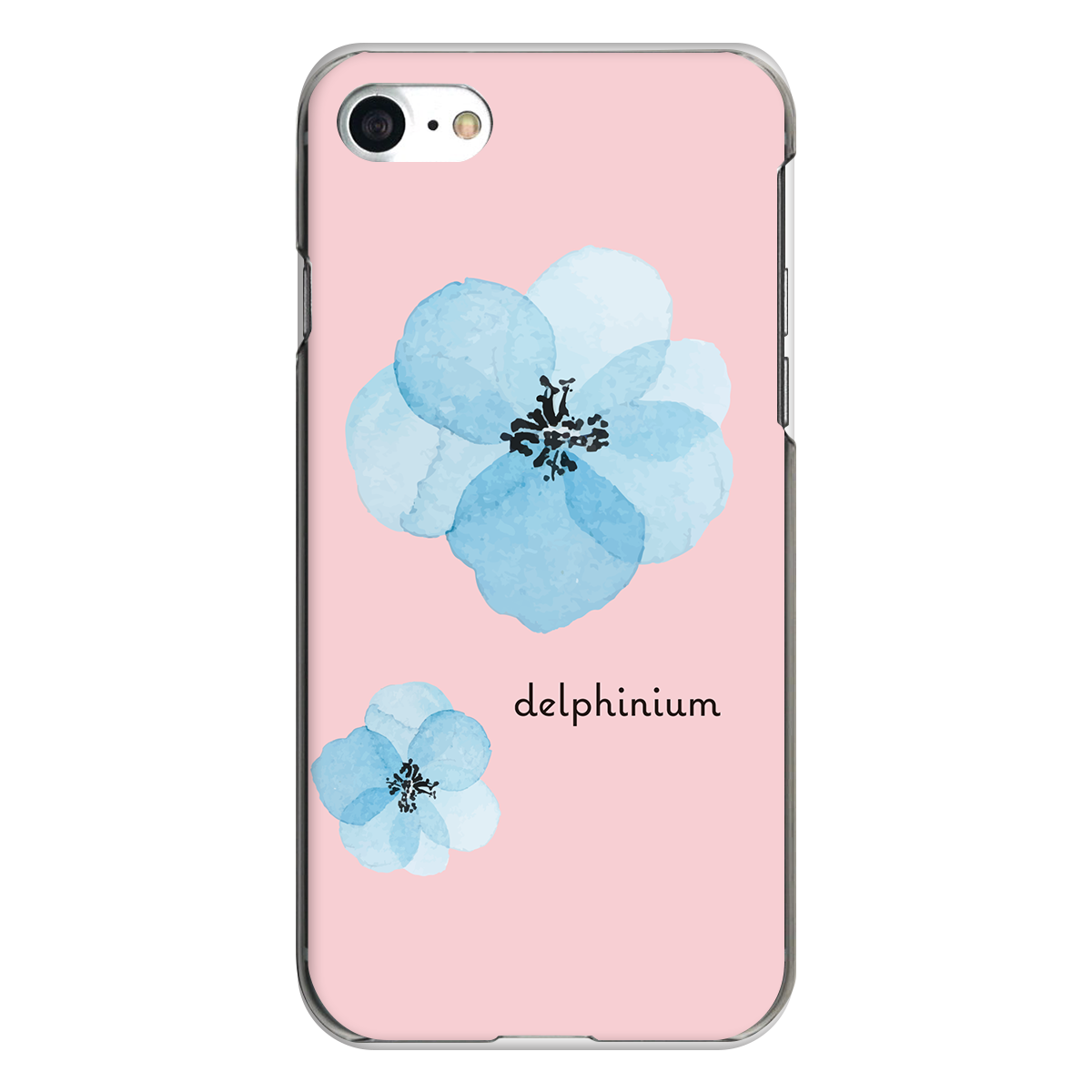 iPhone対応 スマホ ハードケース クリア デルフィニウム 花 デザイナーズ 【iPhone17 / iPhone16e / AQUOS / Xperia 他 iPhone / Android ほぼ全機種対応】 |desr2850