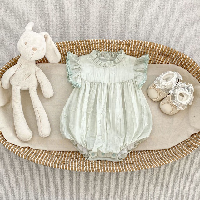 【BABY】ピスタチオクリームフリル袖ロンパース - 18