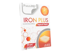 【(PatchMD) アイロンプラス】 赤血球の健康サポートを目的とするパッチ型のサプリメントです。赤血球の健康維持に有用な鉄分を主成分としています。