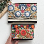 大人のためのインド刺繍ポーチ2点セット【チャーム付き】プチギフトや自分へのご褒美に　