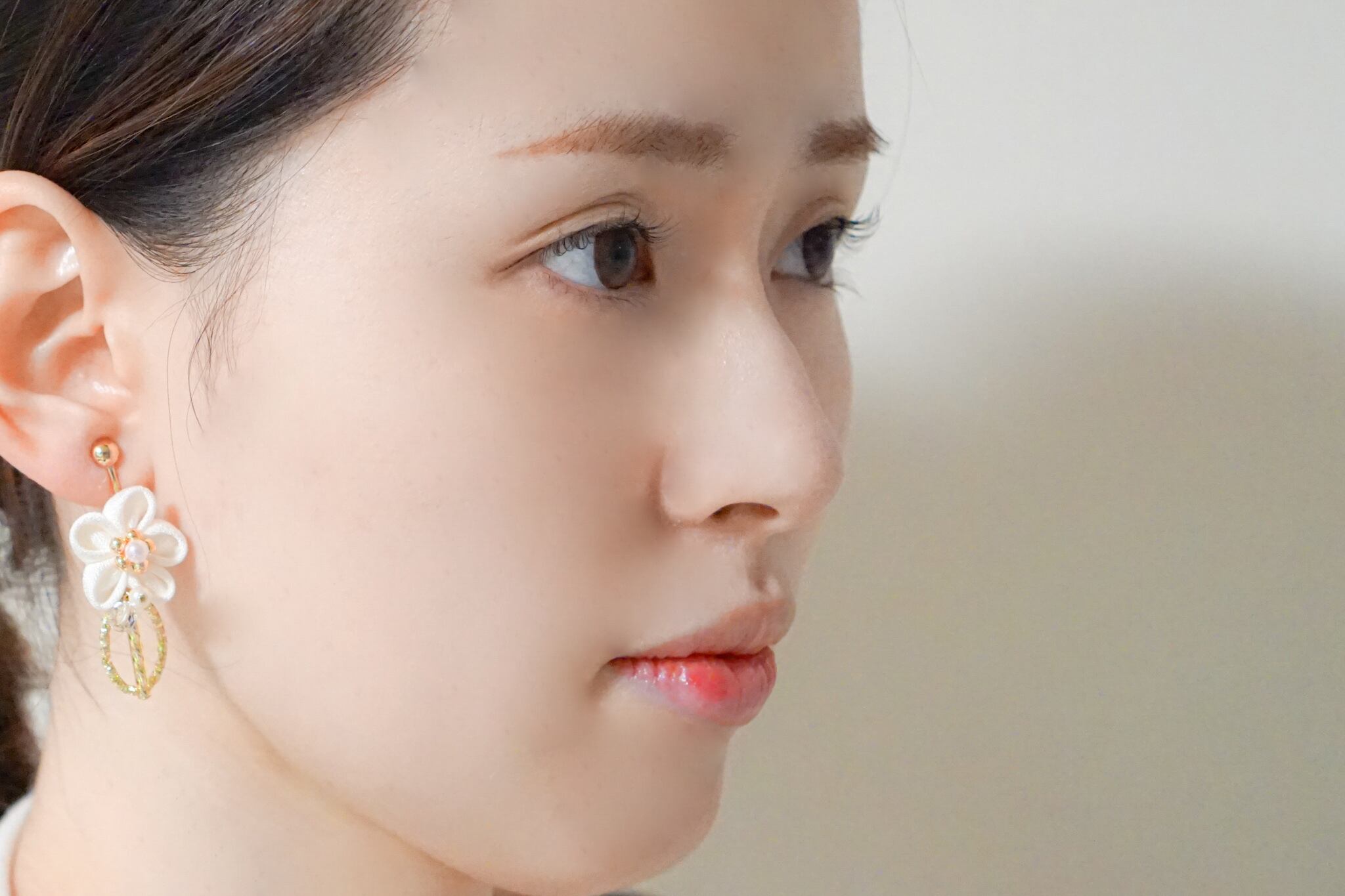 つまみ細工ピアスNO.23＊Light color＊ | 金澤こまち -accessories-
