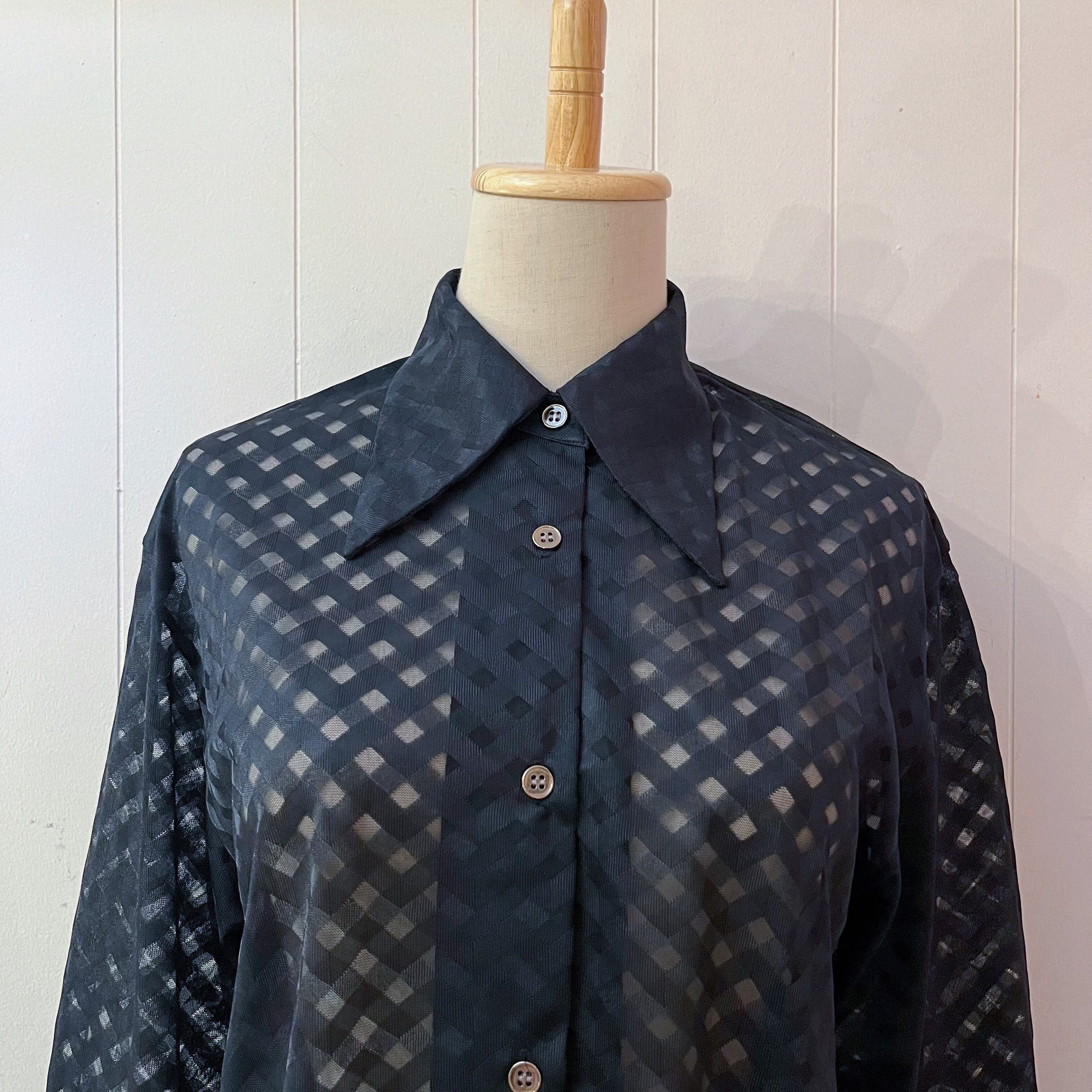 black sheer check shirt