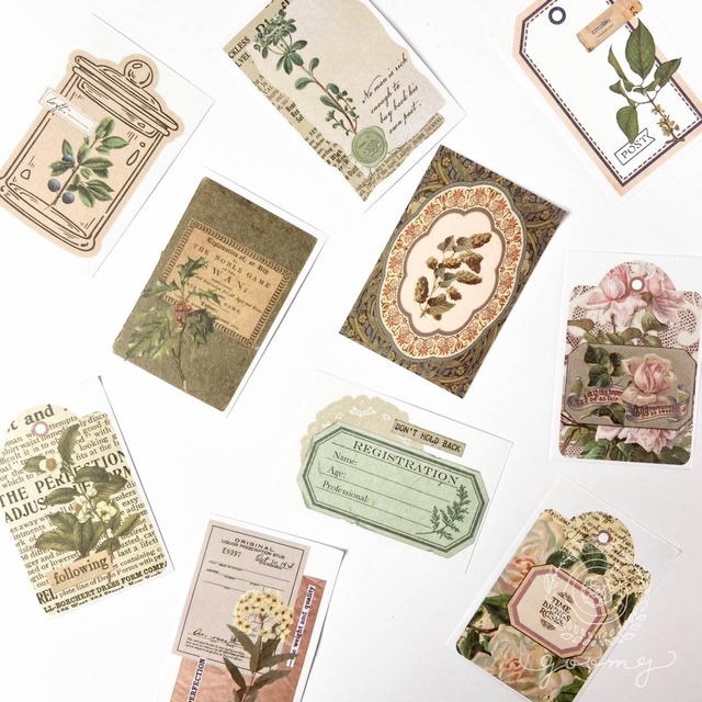 レトロ柄シールミニブック 緑<S20>