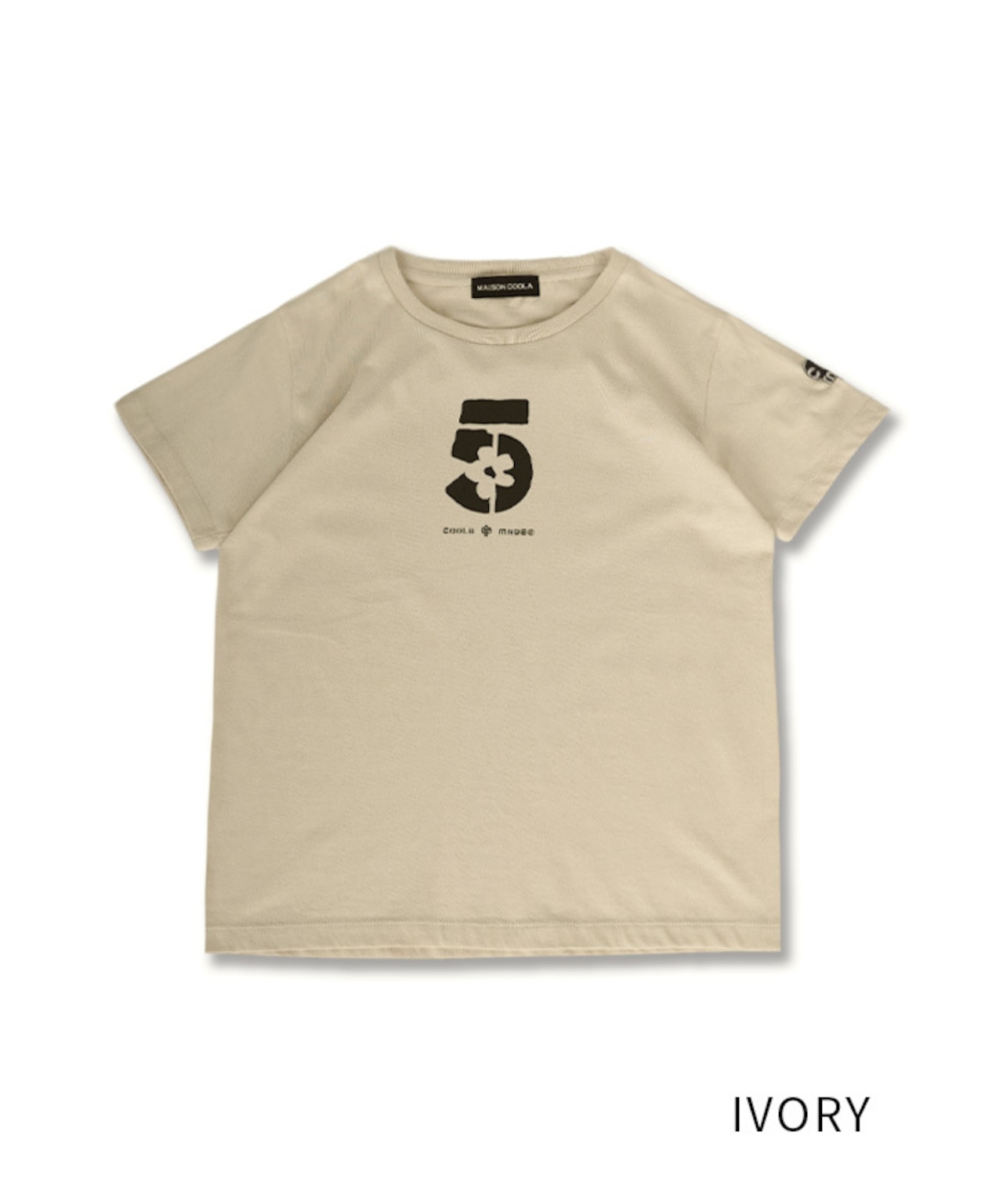 5ロゴプリントコンパクトTシャツ (IVORY) CQ-49005