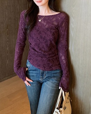 シアーブルーム ボートネックプルオーバー 2color A1057