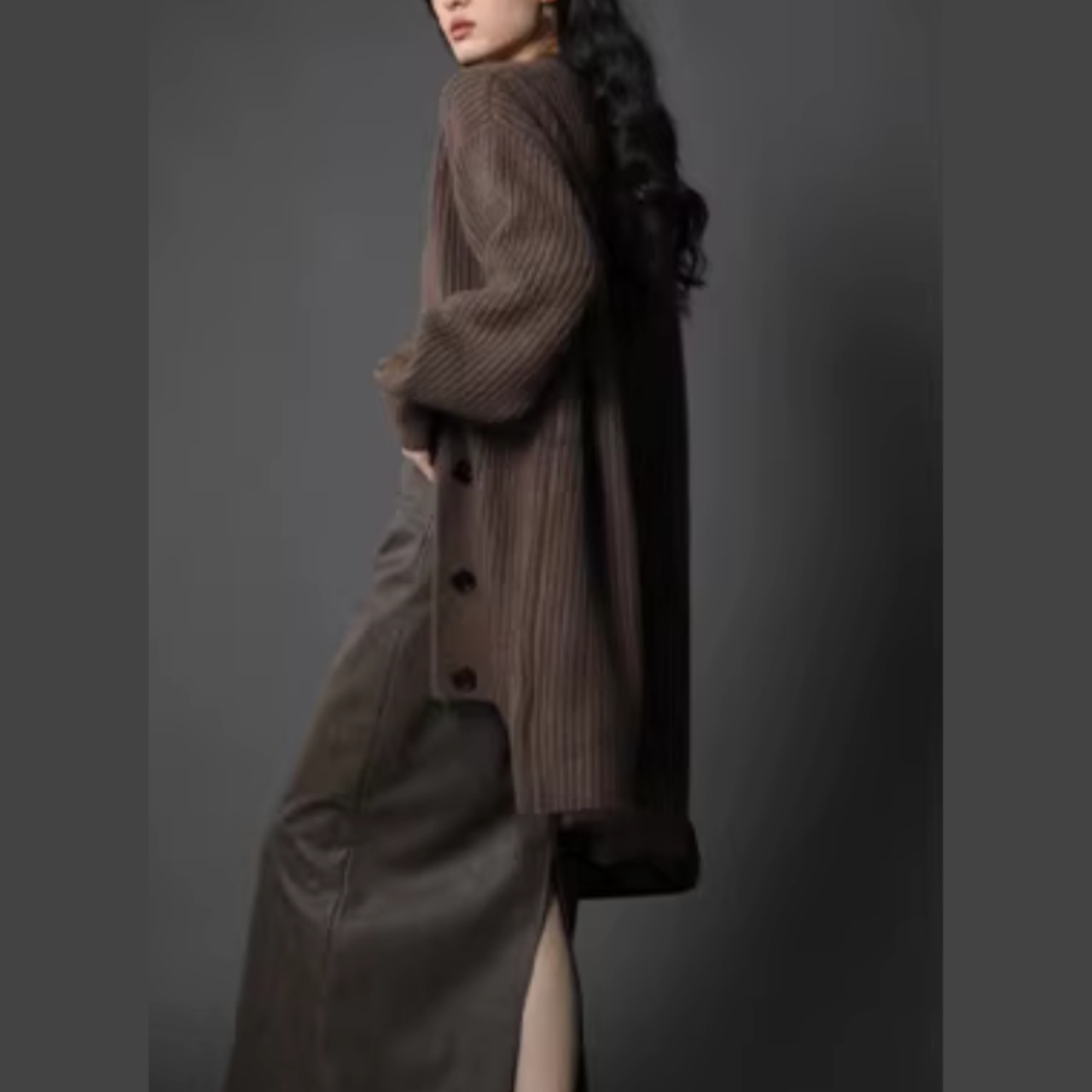 パッチポケット付き ニット カーディガン 00039・画像9