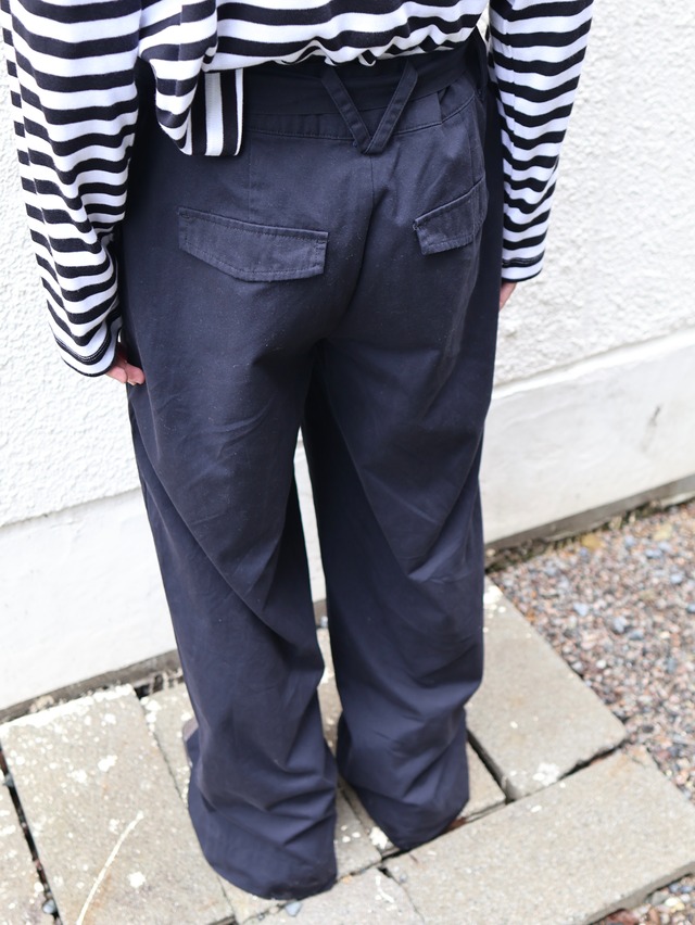 belted wide slacks