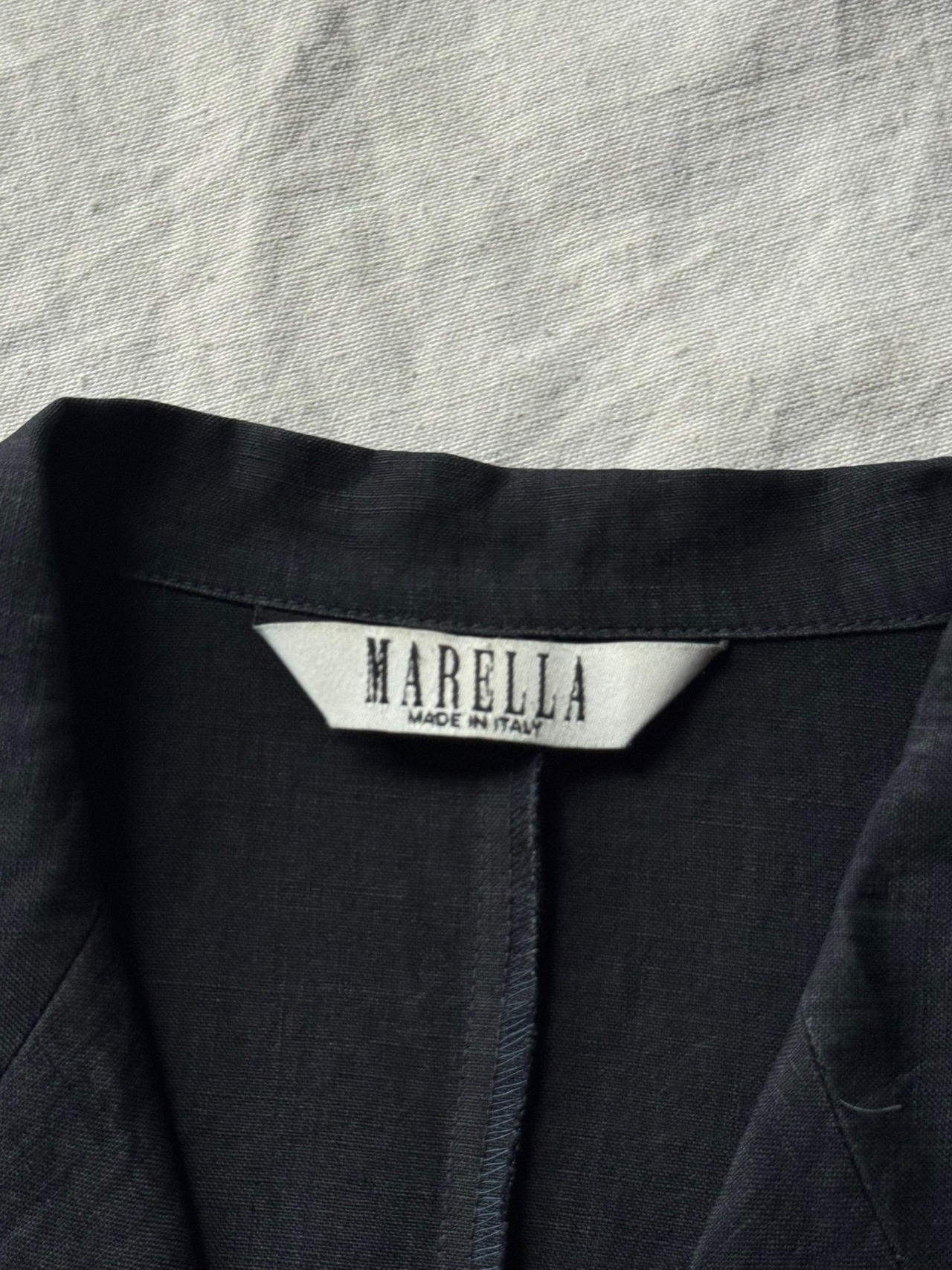 "MARELLA" 1990s Black linen one- piece