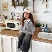 韓国子供服 / 26Autumn / 〖取寄〗second moment / メロウラグビーTシャツ / キッズ服 / 女子服 *XS~JL*