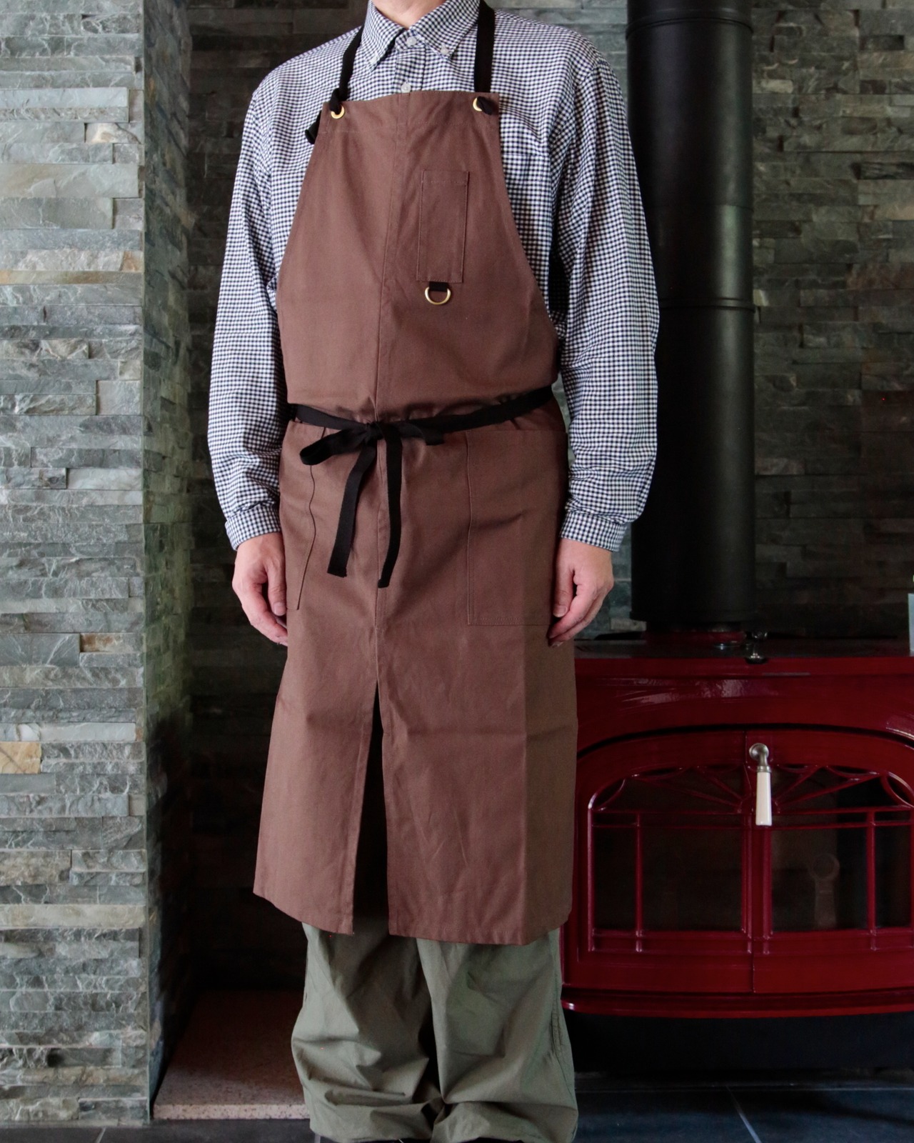Daily apron 02 BR / デイリーエプロン 02（ブラウン）
