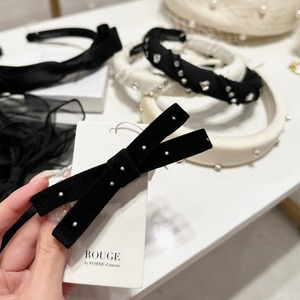 velour bijou ribbon hair clip