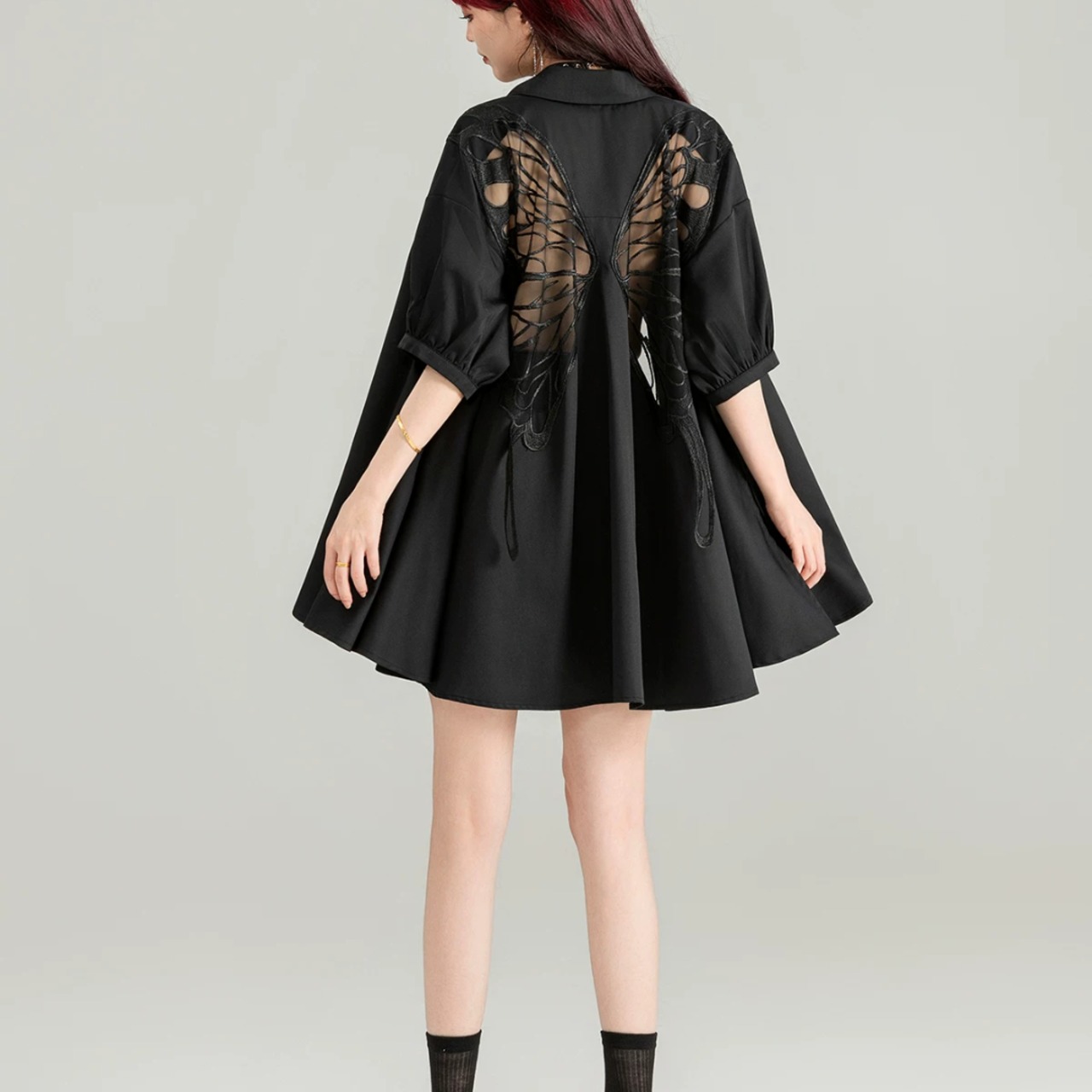 Shirt with butterfly embroidery (ME411)