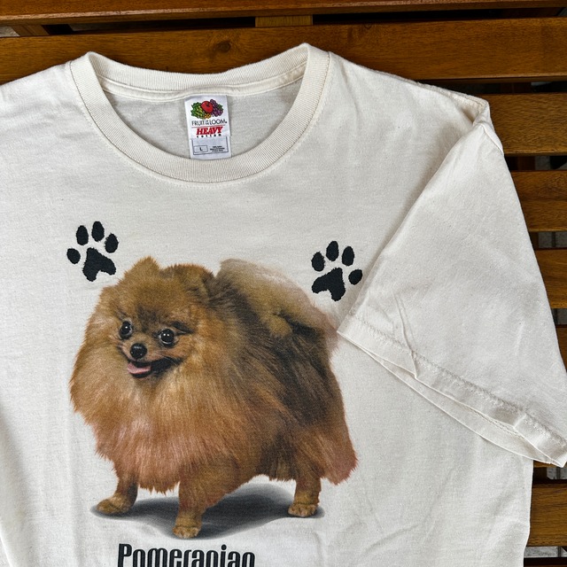2000’S POMERANIAN DOG PRINT T-SHIRT L OLD
