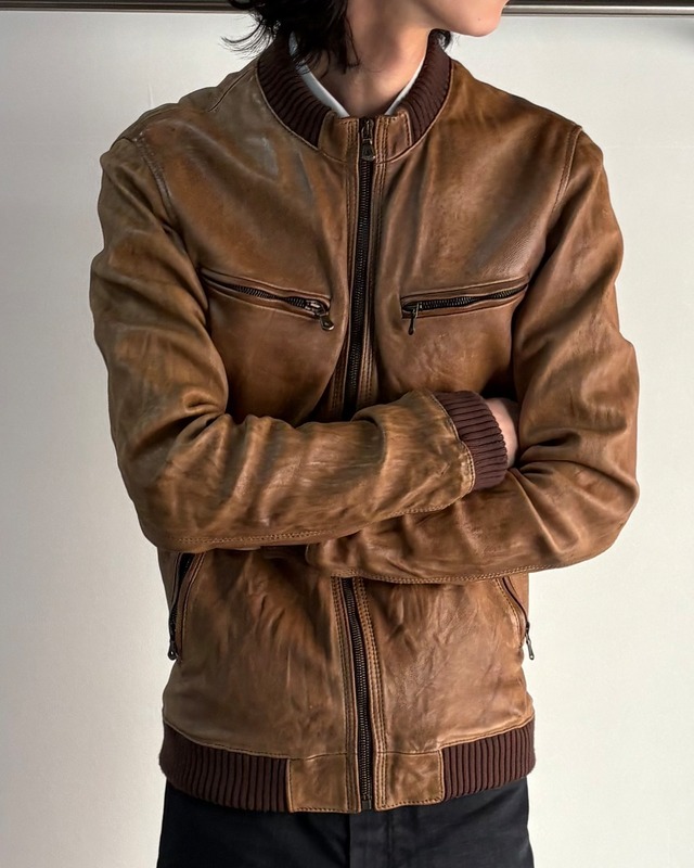 【DOLCE&GABBANA】multi zip leather jacket