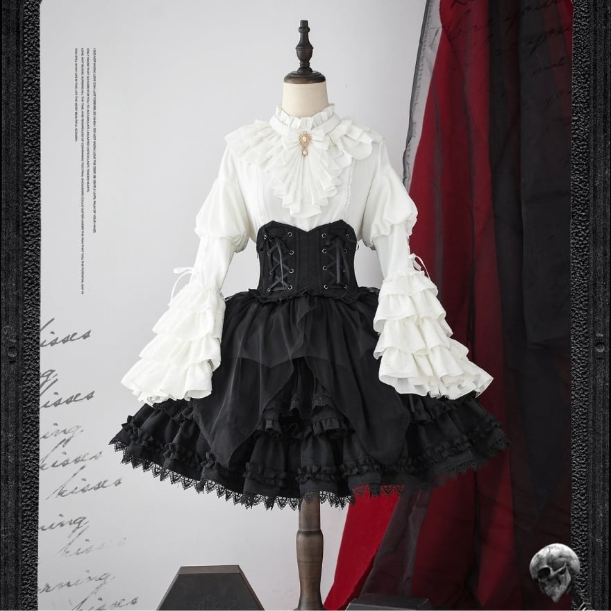 ゴスロリ スカート レース フリル 闇かわいい プリンセス ゴシック