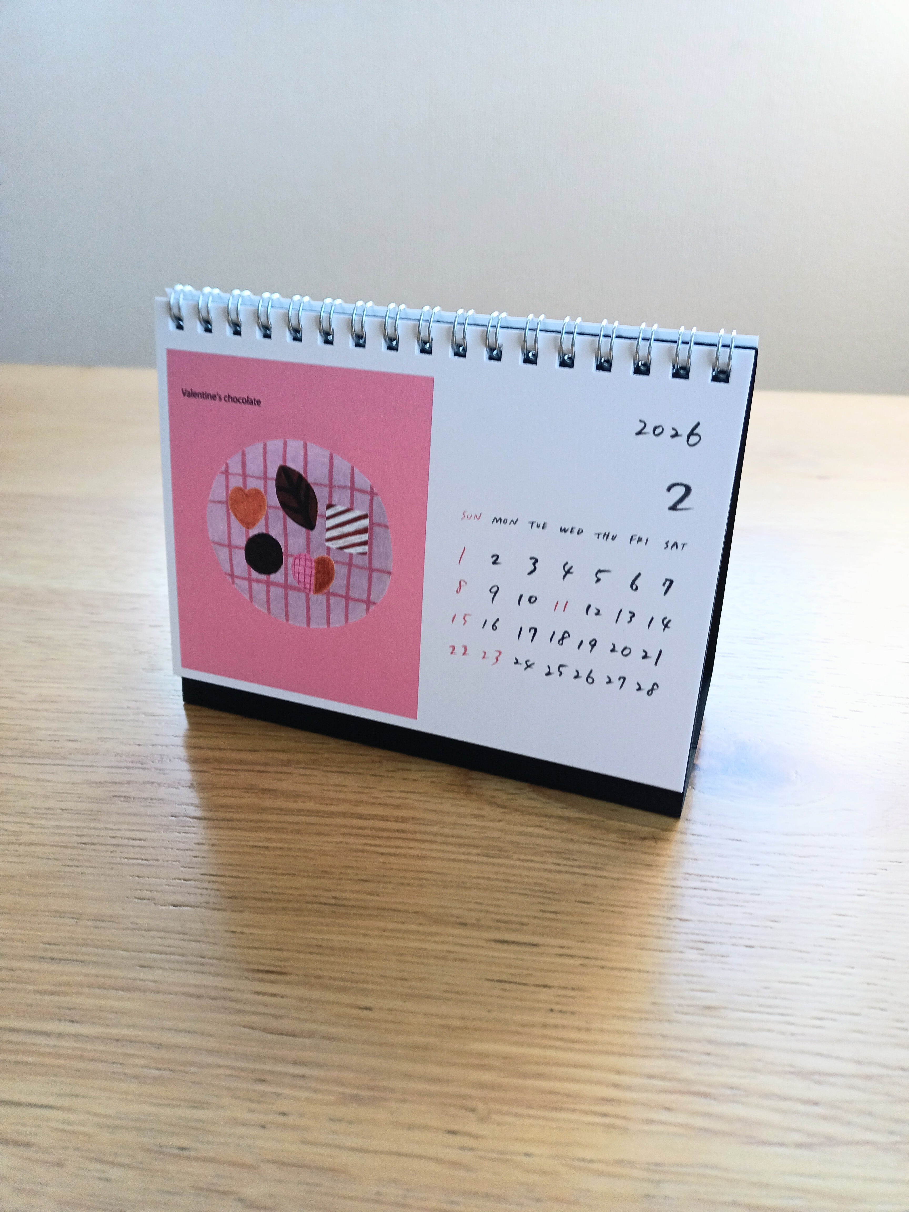 2026年度1月はじまり 卓上チョコレートカレンダー お菓子イラスト 2026カレンダー チョコレート