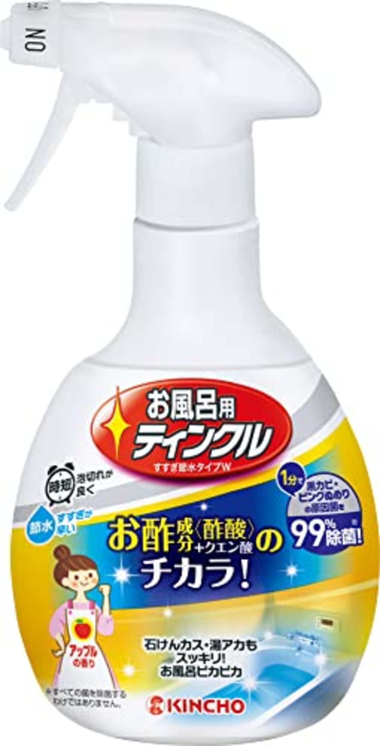 大日本除虫菊 お風呂用ティンクル 浴室・浴槽洗剤 水垢 黒カビ ピンクぬめり スプレー お酢成分 400mL