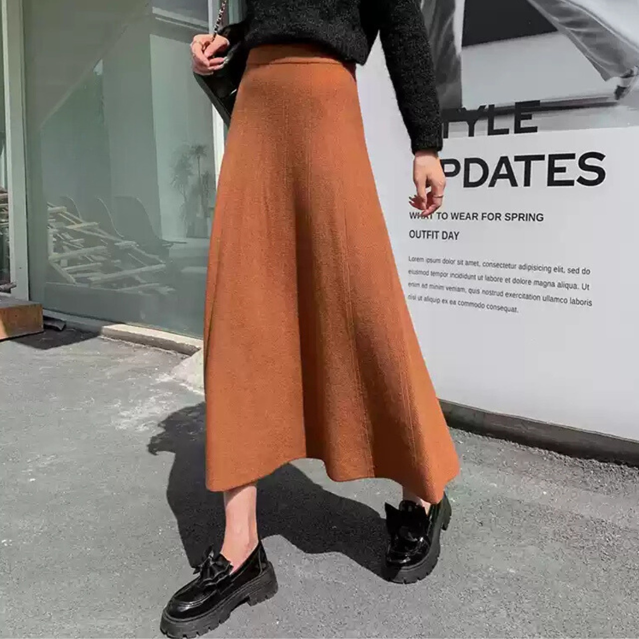 ニット ハイウエスト Aライン スカート 10302