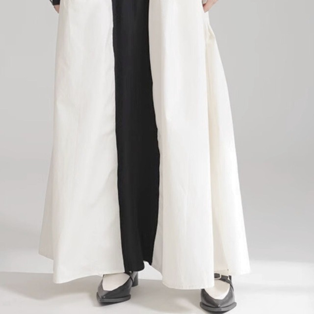 Color block design taffeta long dress C0975