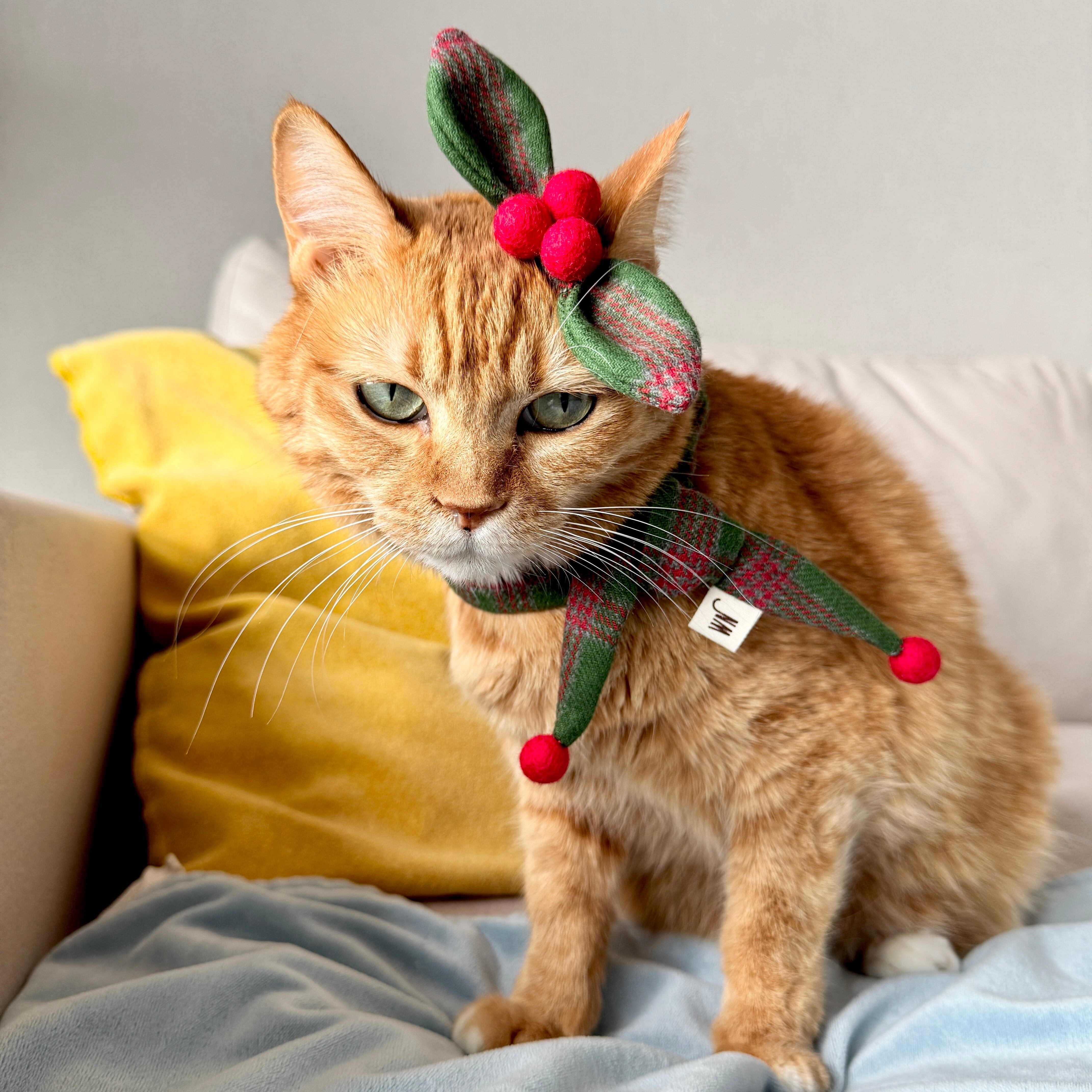 holly hair clip from WETNOSE 猫 ヘアクリップ クリスマス