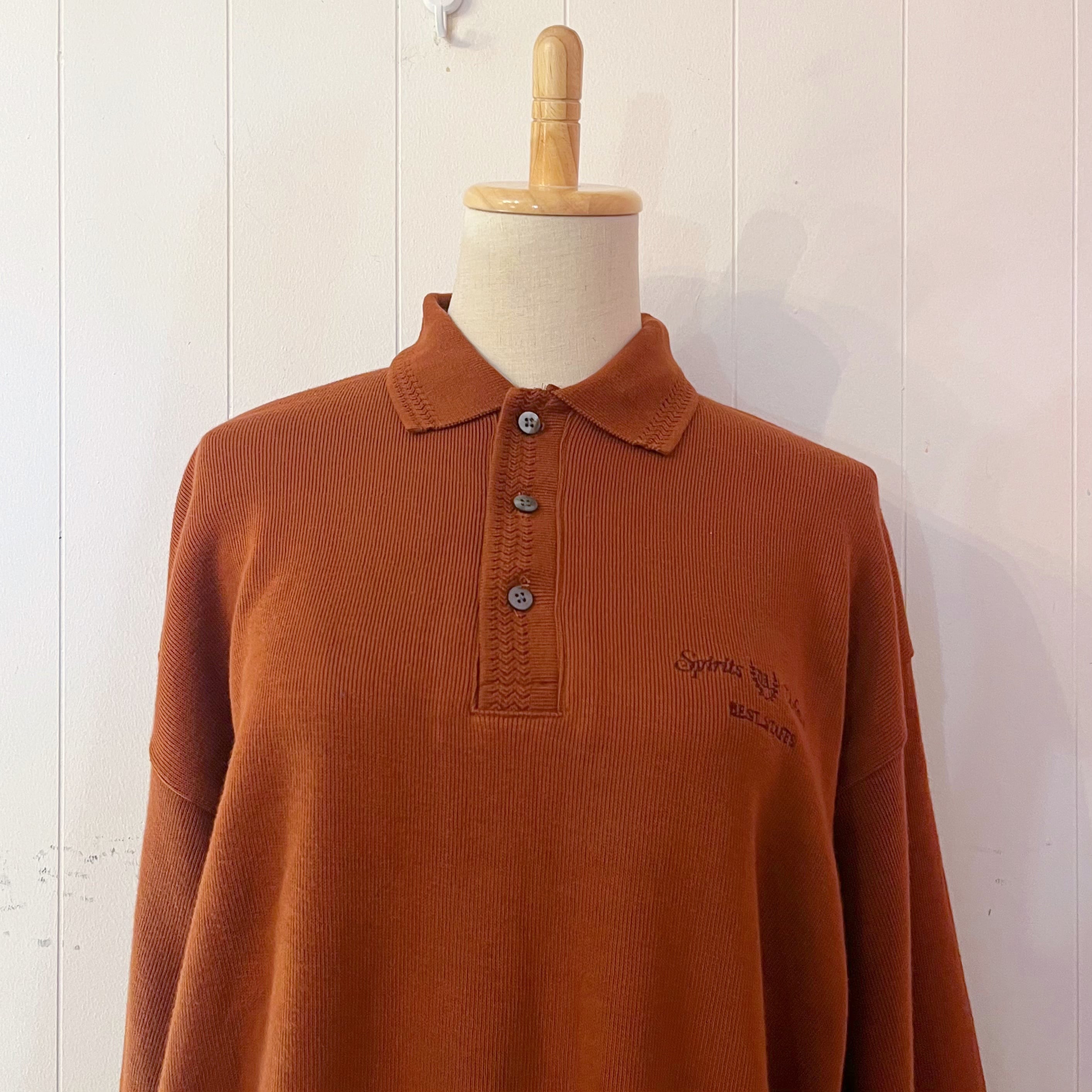 orange brown polo knit