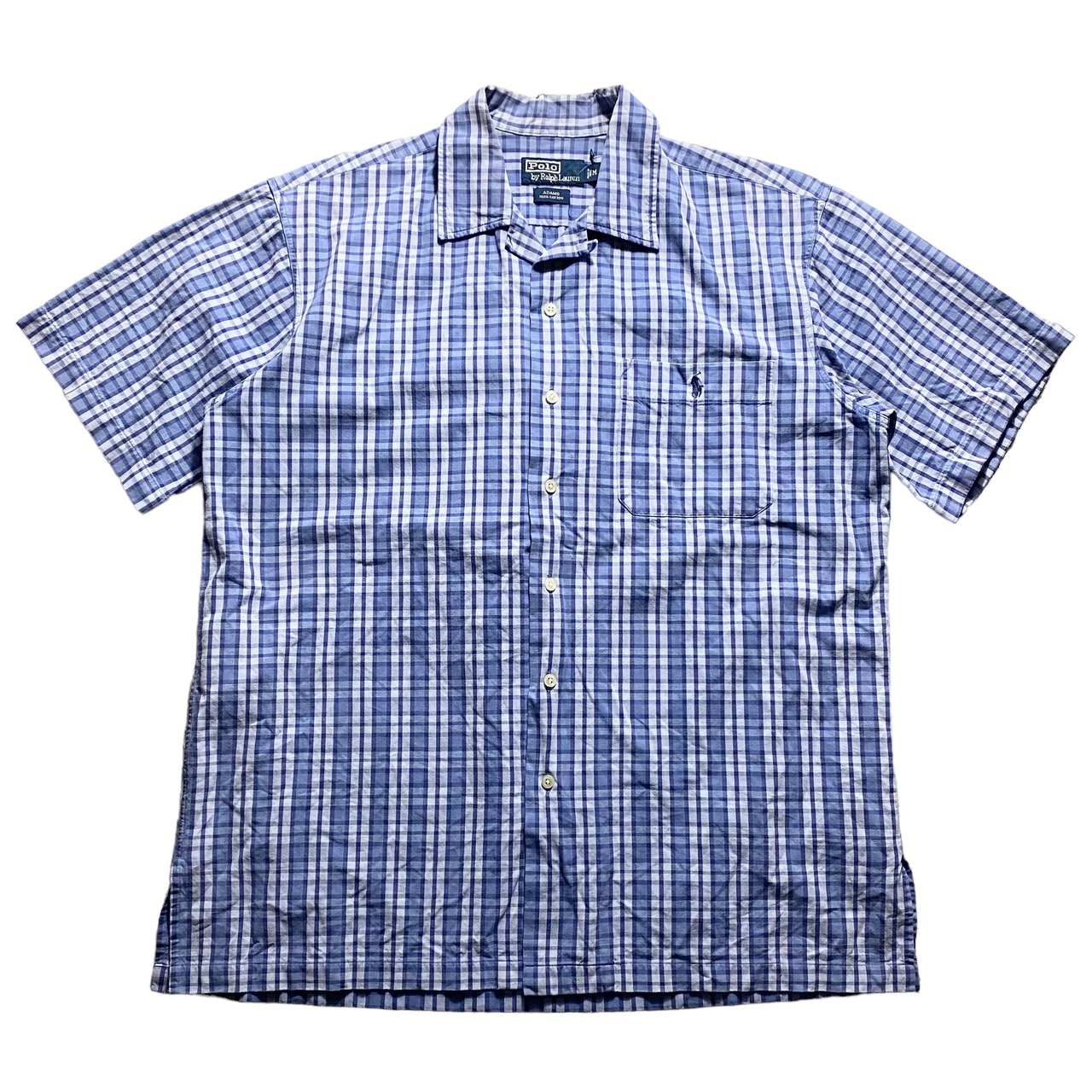vintage POLO by RALPH LAUREN open collar cotton check shirt “adams”