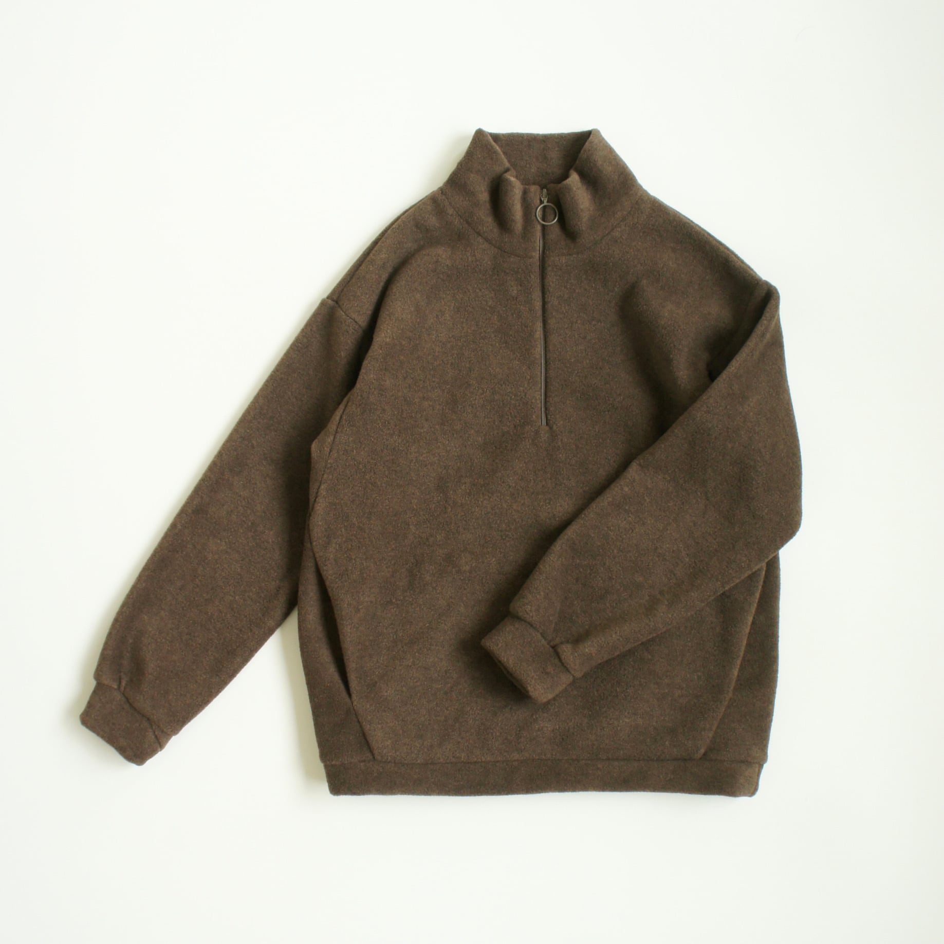 【 大人 】〈 MOUN TEN. 25AW 〉 melange fleece half zip "トップス" / cocoa / 0(150-160)