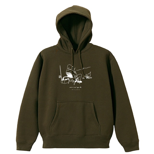 with coffee 【 hoodie 】- olive -