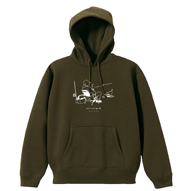 with coffee 【 hoodie 】- olive -