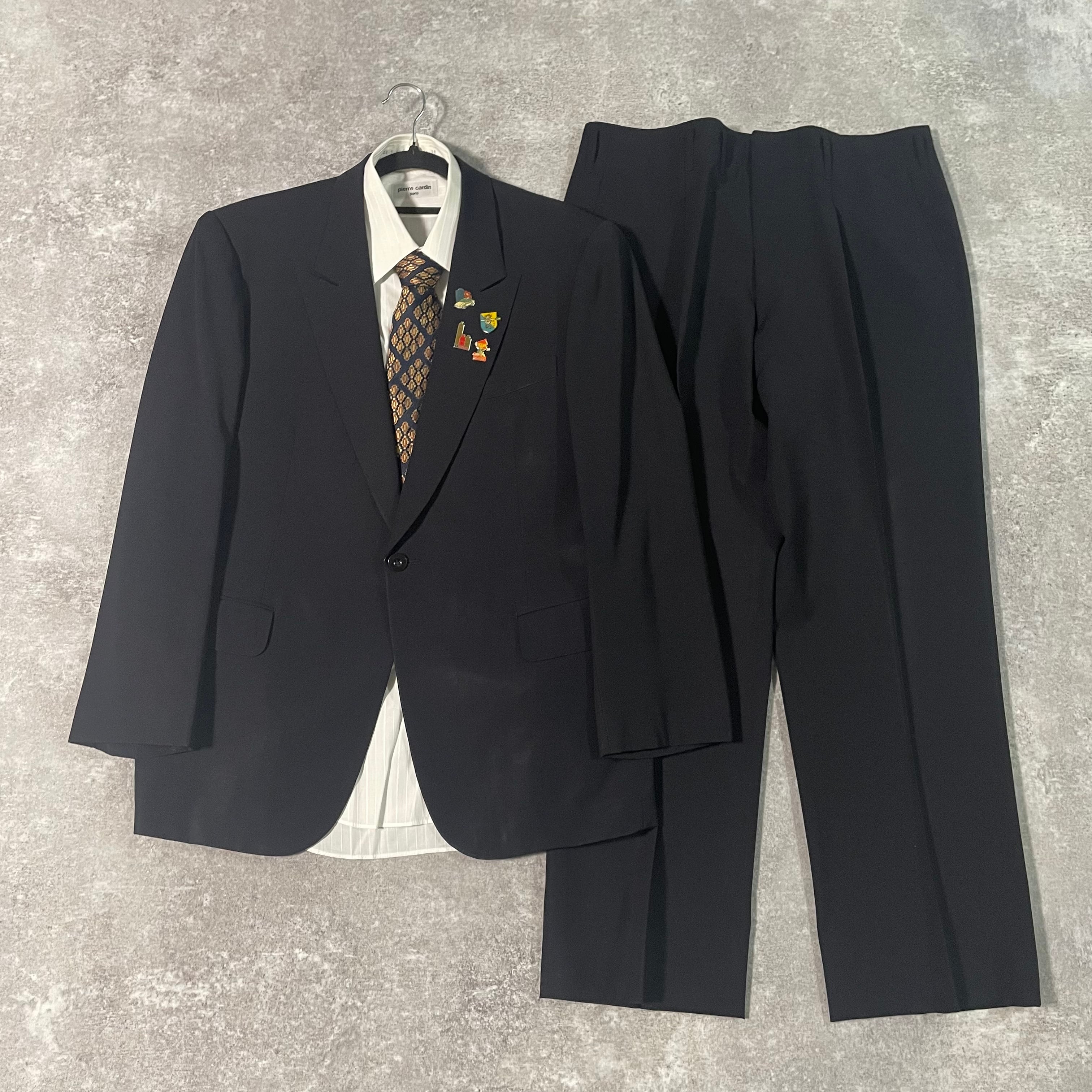 vintage】セットアップ ダブルスーツ ブラック 黒 成人式 ピンズ