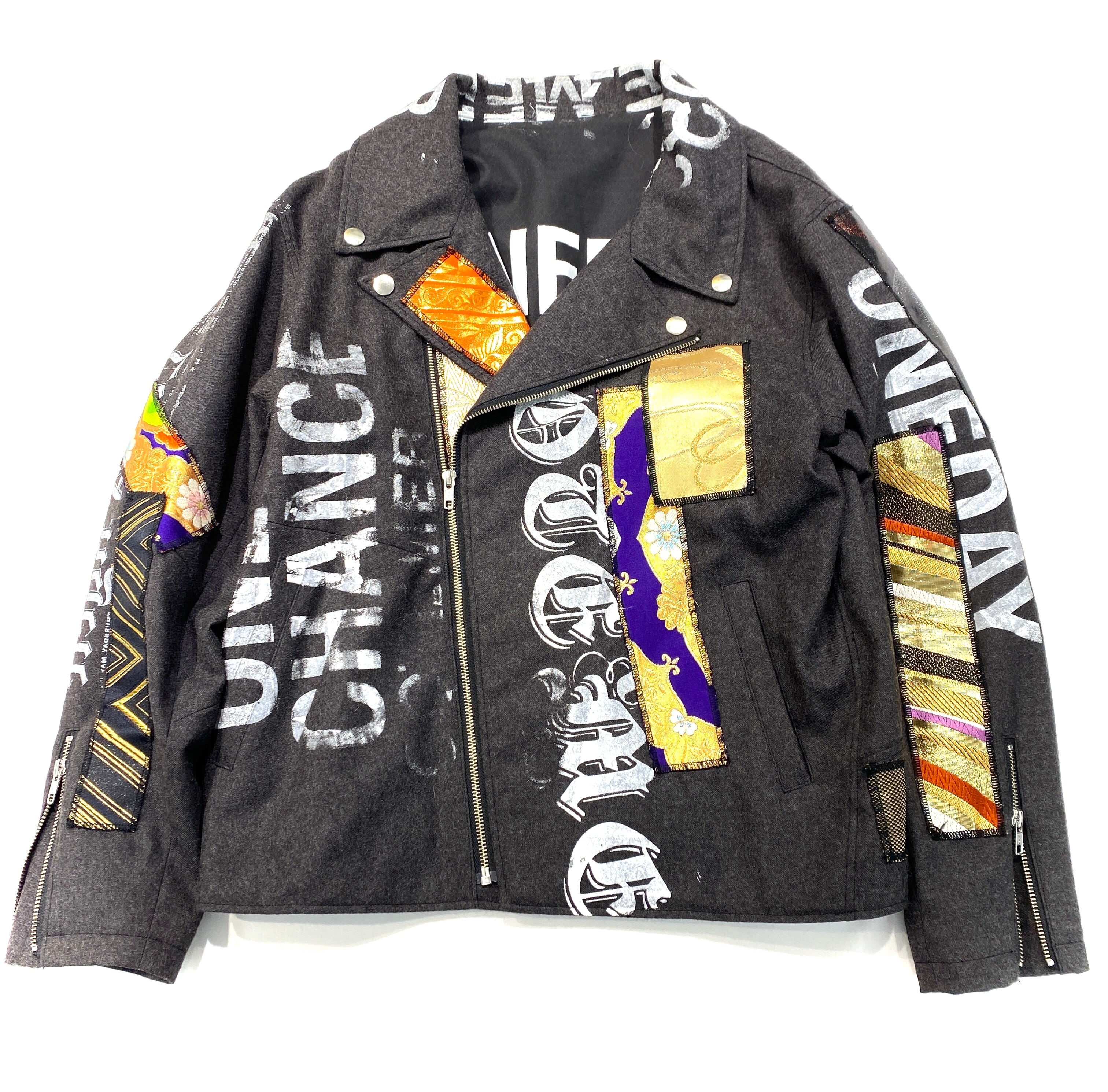 【rd13】最高級ギャバウール 着物リメイクライダースジャケットkimono REMAKE WOOL RIDERS JACKET GRAY |  【COTEMER コートメール】official web shop powered by BASE