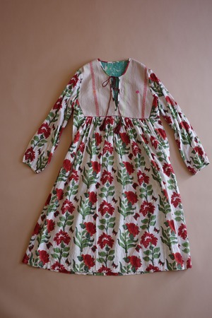 Kantha hand printed indian cotton dress